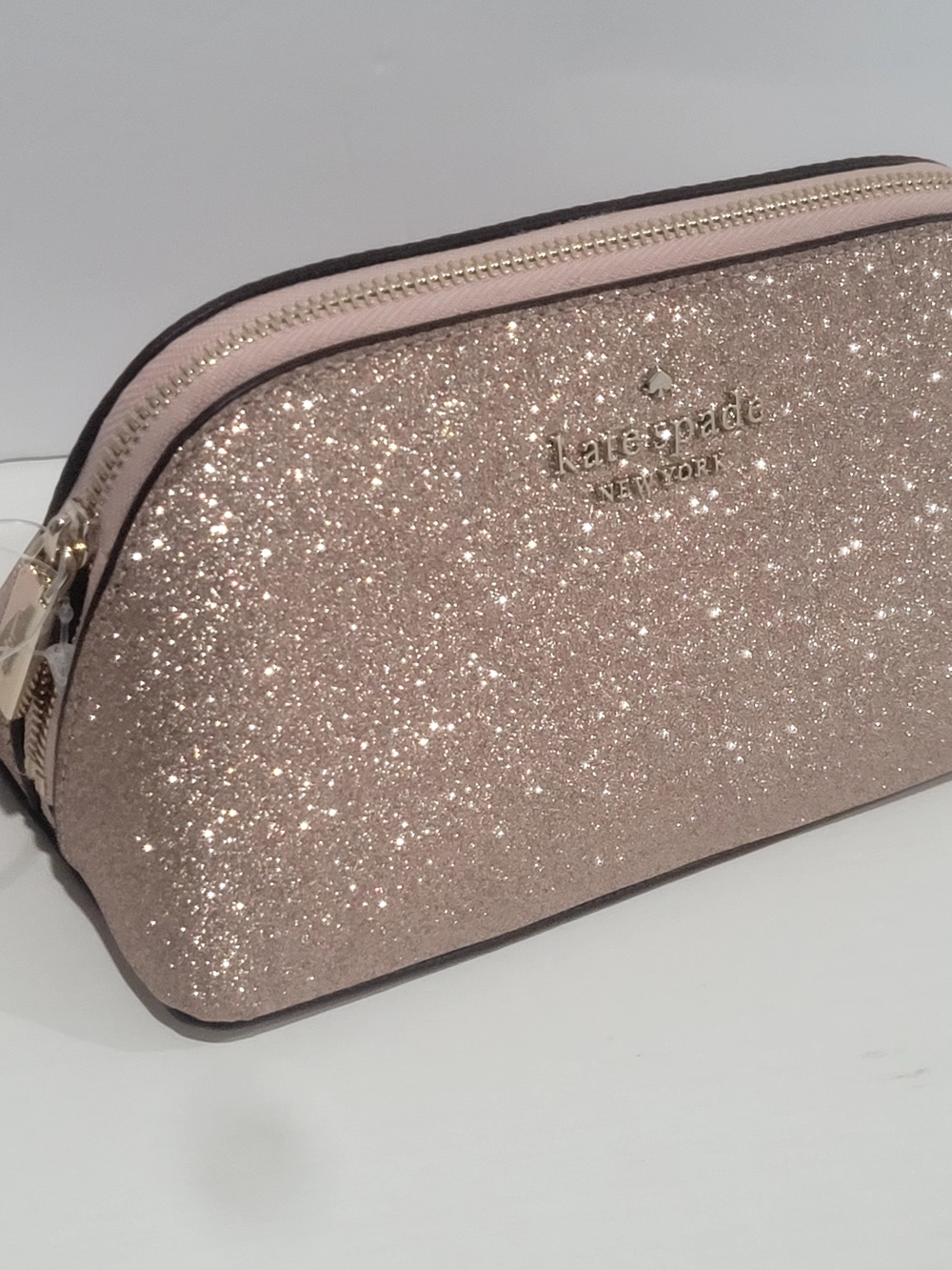 Kate Spade New York Pink Glitter Cosmetic Pouch NWOT - Picture 7 of 13